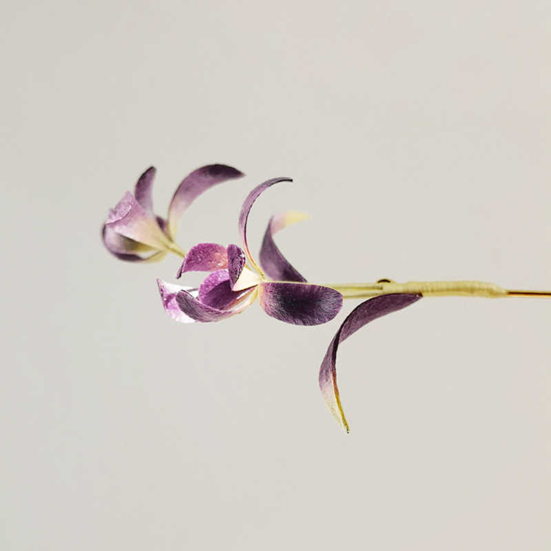 Handmade Mulberry Silk Orchid Flower Brooch for Spiritual Elegance