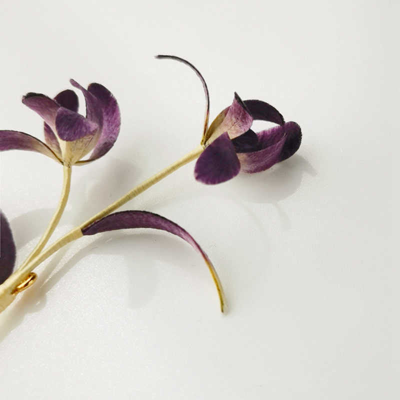 Handmade Mulberry Silk Orchid Flower Brooch for Spiritual Elegance