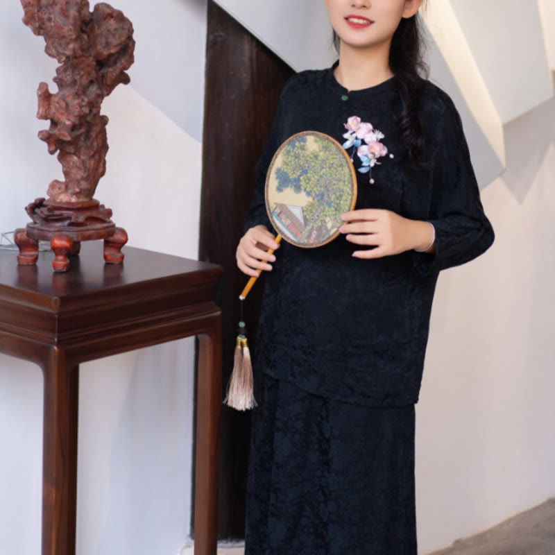 Handmade Mulberry Silk Pink Iris Vine Brooch for Balance