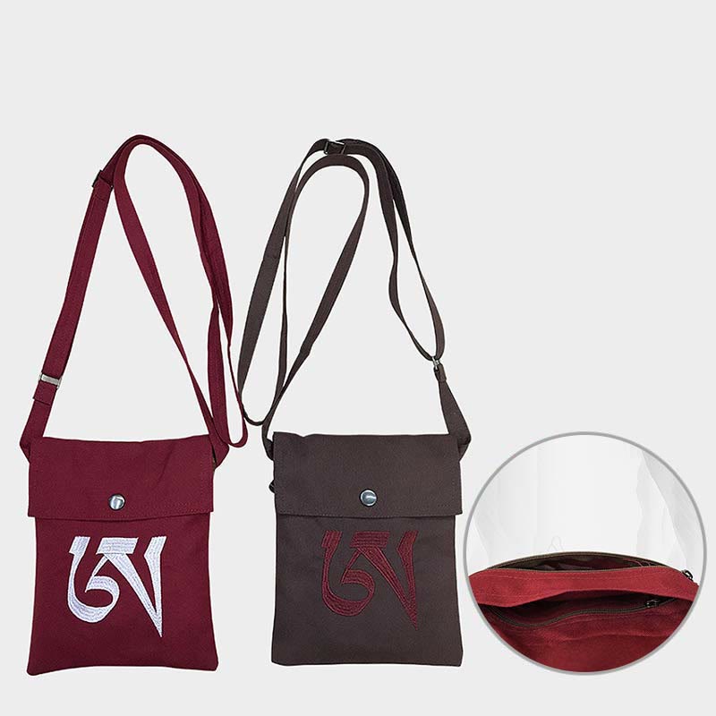 Handmade OM Mantra Cotton Yoga Crossbody Bag