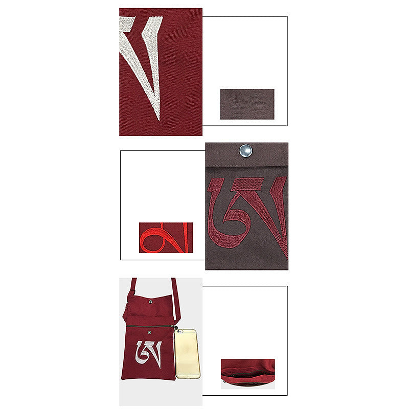 Handmade OM Mantra Cotton Yoga Crossbody Bag