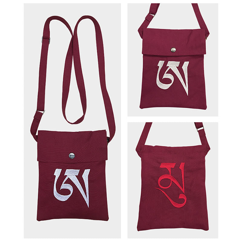 Handmade OM Mantra Cotton Yoga Crossbody Bag