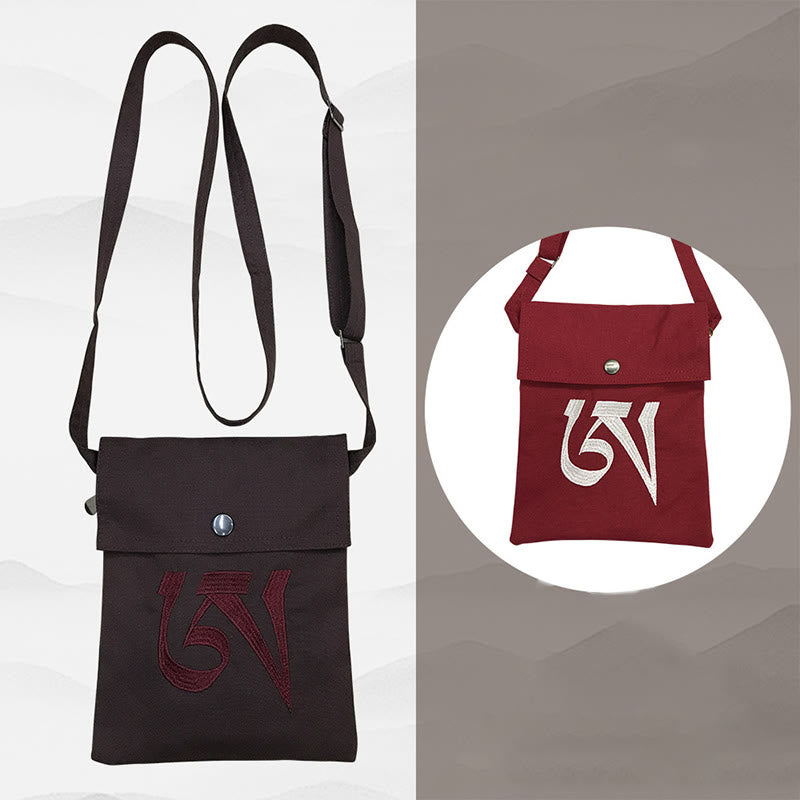 Handmade OM Mantra Cotton Yoga Crossbody Bag