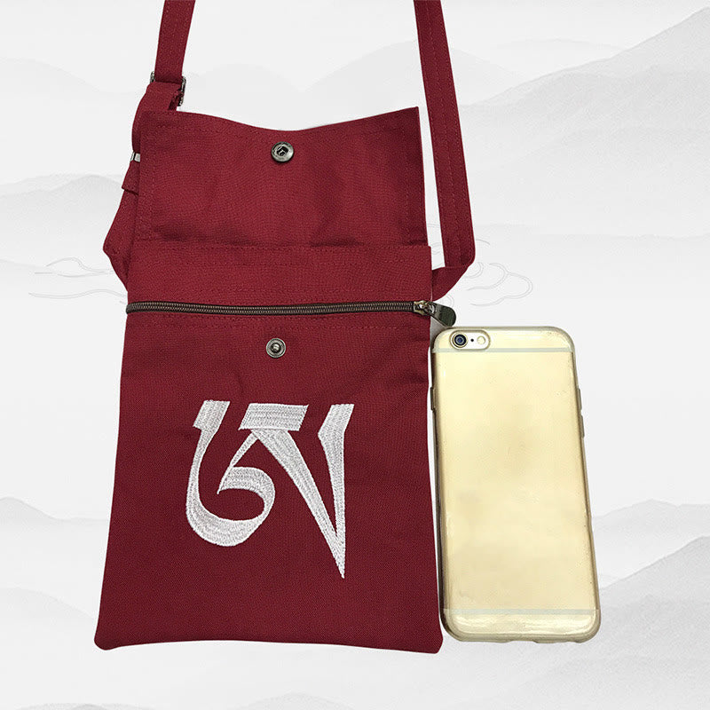 Handmade OM Mantra Cotton Yoga Crossbody Bag