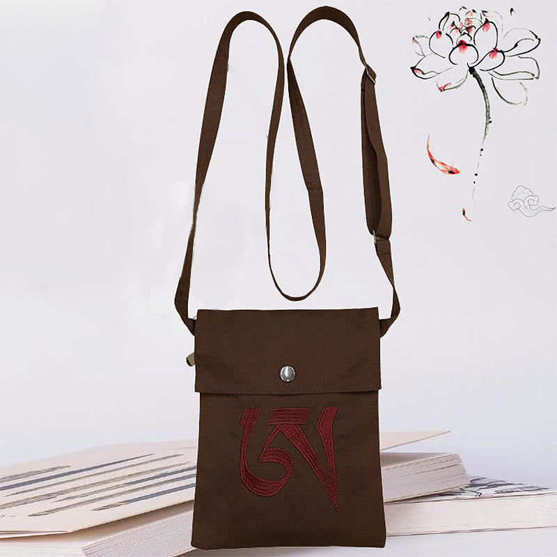 Handmade OM Mantra Cotton Yoga Crossbody Bag