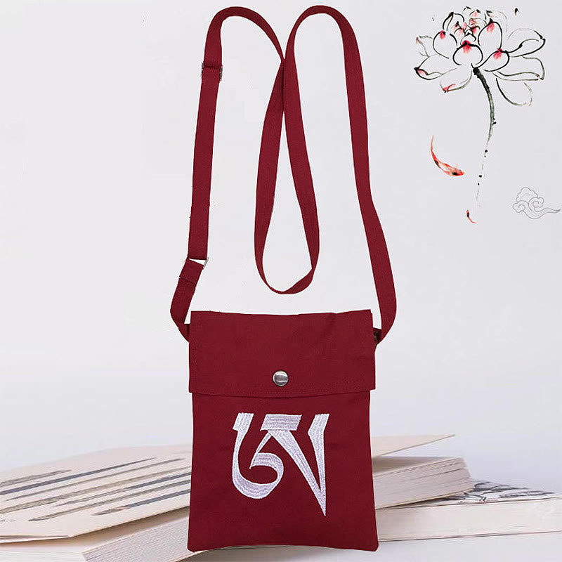 Handmade OM Mantra Cotton Yoga Crossbody Bag
