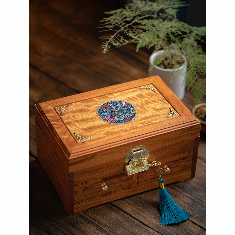 Handmade Rosewood Jewelry Storage Box 25.5cm Large Lockable