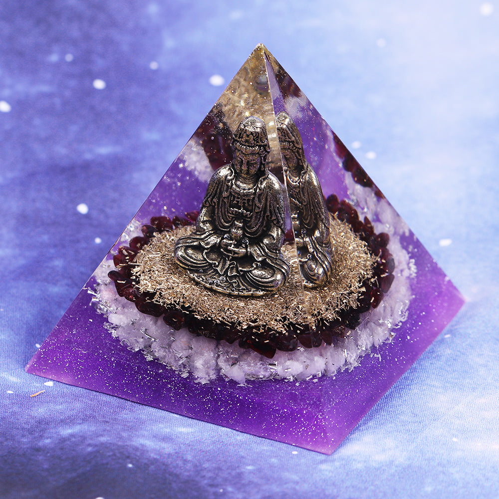 Healing and Grounding Buddha Orgonite Pyramid