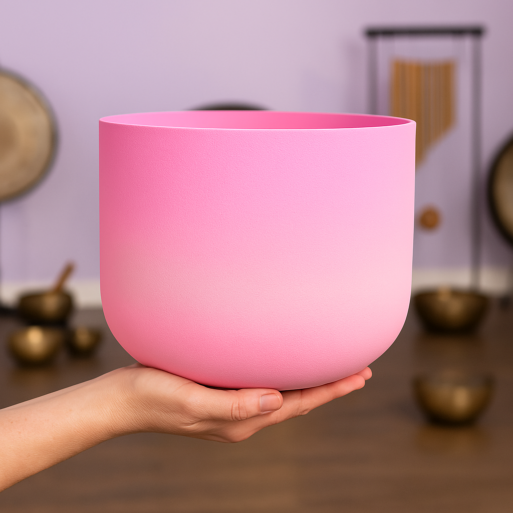 Heart Chakra Quartz Crystal Singing Bowl F Note