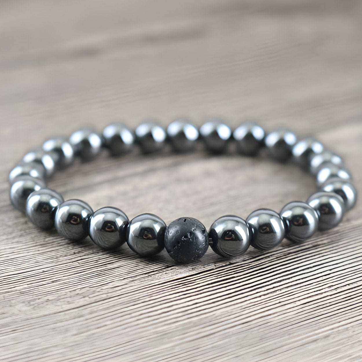 Hematite and Lava Stone Balance Bracelets
