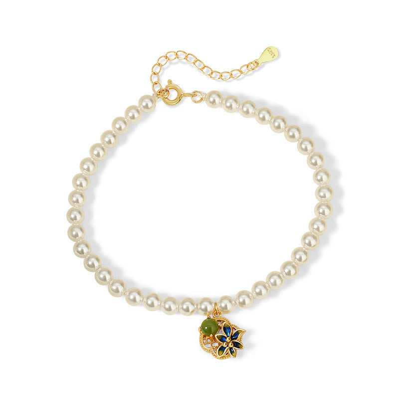 Hetian Cyan Jade Four Leaf Clover Jewelry Set | Healing Sounds