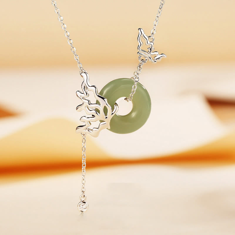 Hetian Jade Butterfly Abundance Necklace