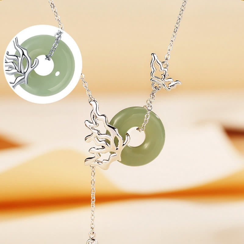 Hetian Jade Butterfly Abundance Necklace