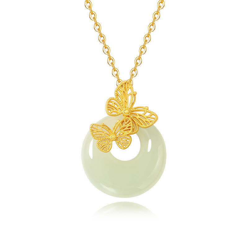 Hetian Jade Butterfly Prosperity Necklace Pendant