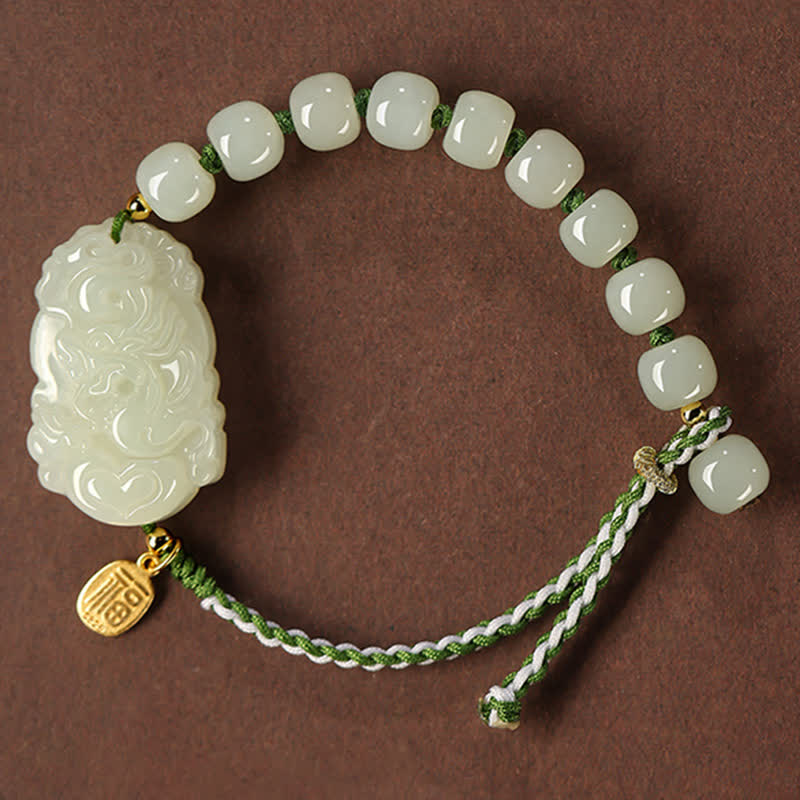 Hetian Jade Luck Bracelet | 925 Sterling Silver String