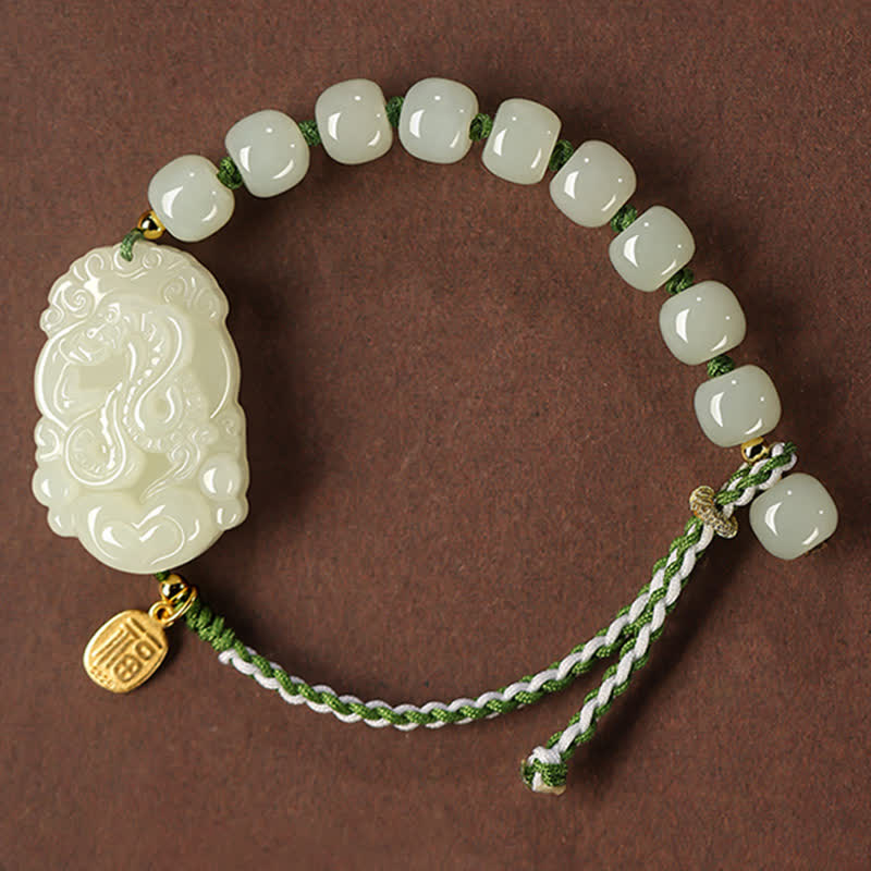 Hetian Jade Luck Bracelet | 925 Sterling Silver String