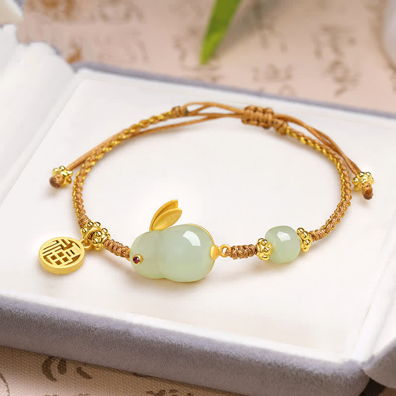 Hetian Jade Lucky Year of the Rabbit Prosperity Bracelet