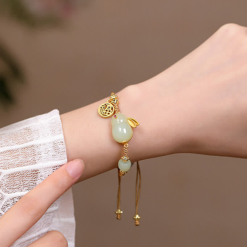 Hetian Jade Lucky Year of the Rabbit Prosperity Bracelet