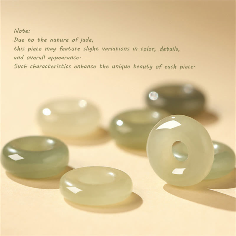 Hetian Jade Peace Buckle Red String Protection Bracelet 16cm