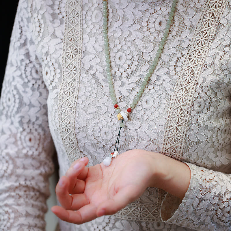 Hetian Jade & Pearl Luck Bracelet | Sterling Silver Gold Plated