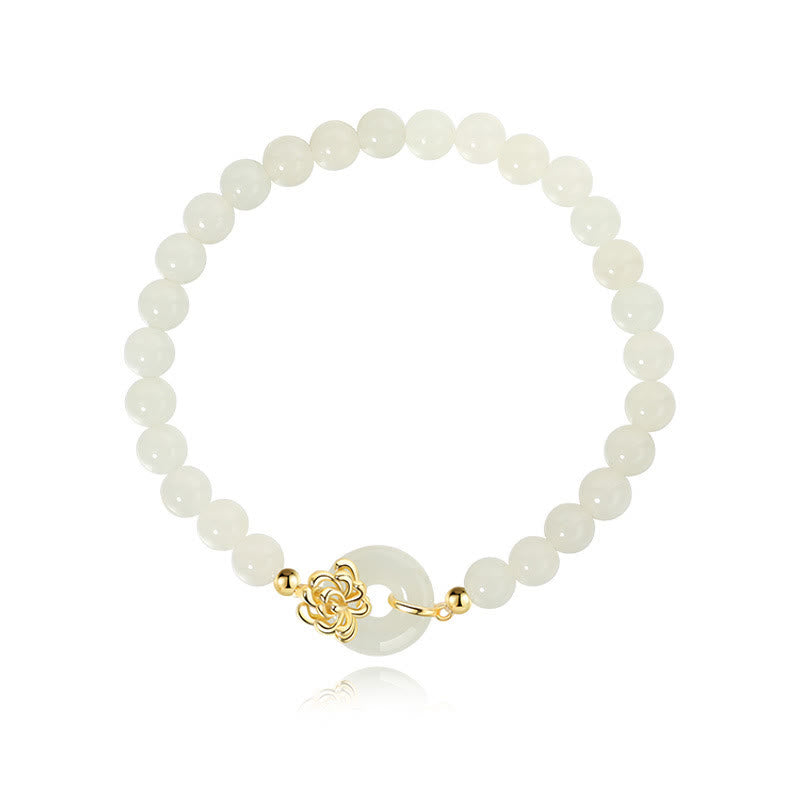 Hetian Jade Prosperity Peace Buckle Bracelet