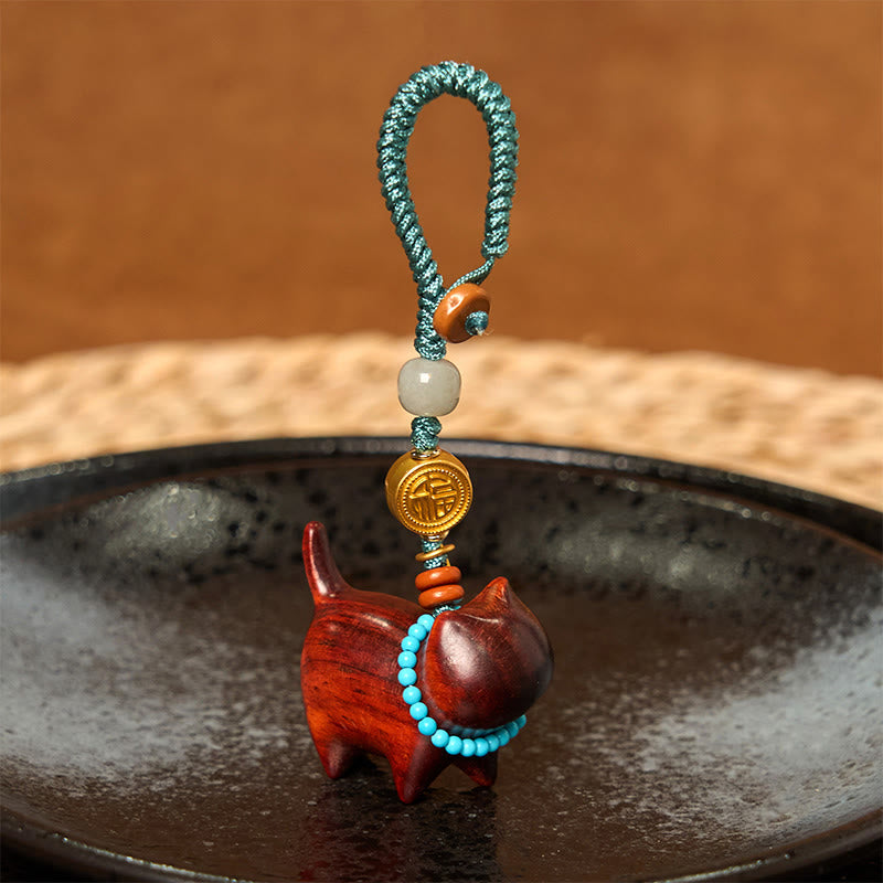 Hetian Jade & Sandalwood Fu Abundance Spiritual Key Chain