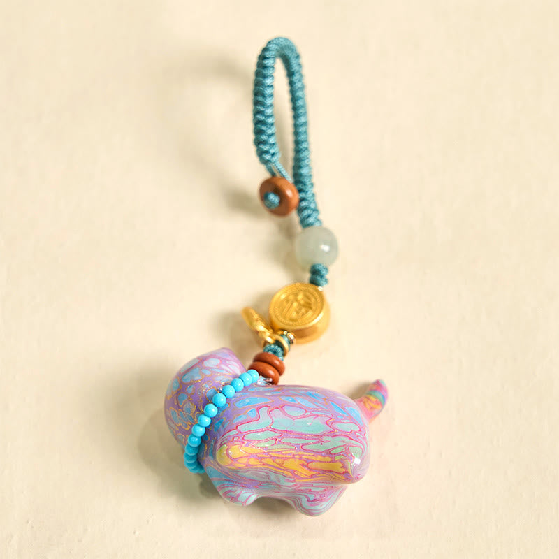 Hetian Jade & Sandalwood Fu Abundance Spiritual Key Chain