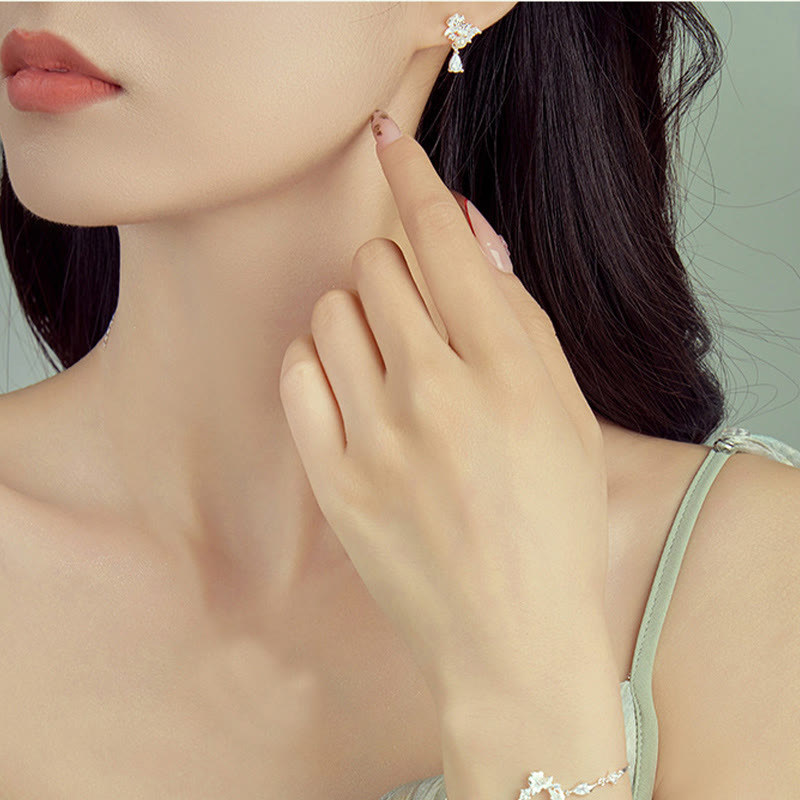 Hetian Jade Sterling Silver Earrings for Abundance & Balance