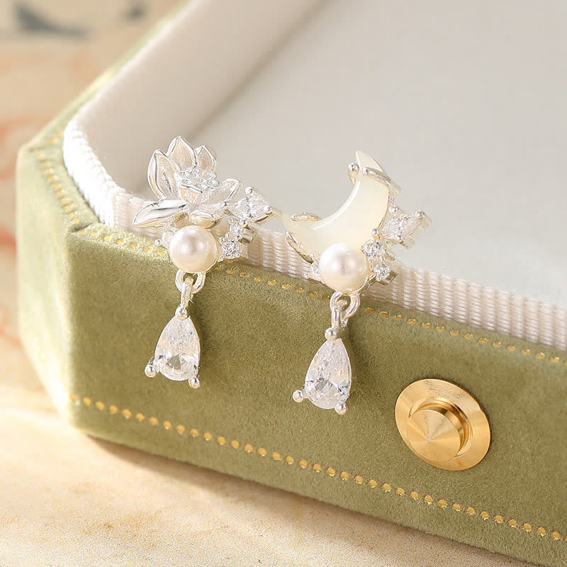 Hetian Jade Sterling Silver Earrings for Abundance & Balance