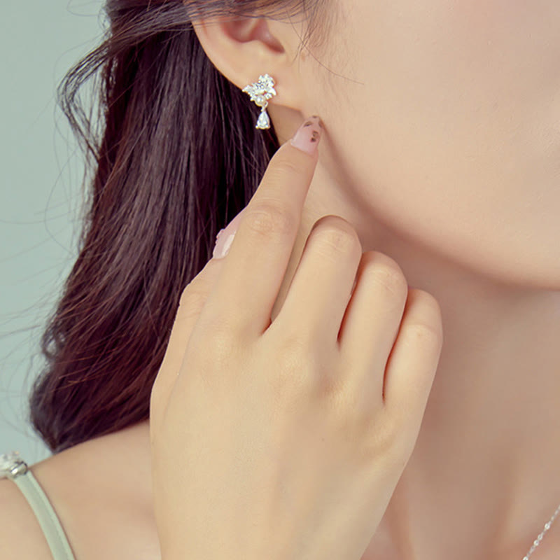 Hetian Jade Sterling Silver Earrings for Abundance & Balance