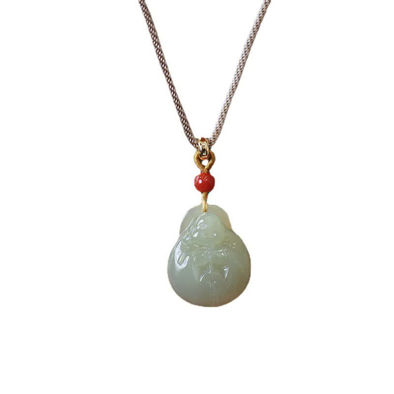 Hetian Jade Wealth Prosperity Necklace With Laughing Buddha Pendant