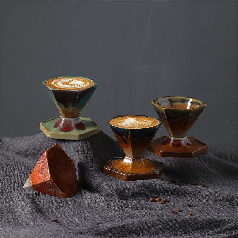 Hexagon Ceramic Tea Coffee Mug 170ml | Zen Decor