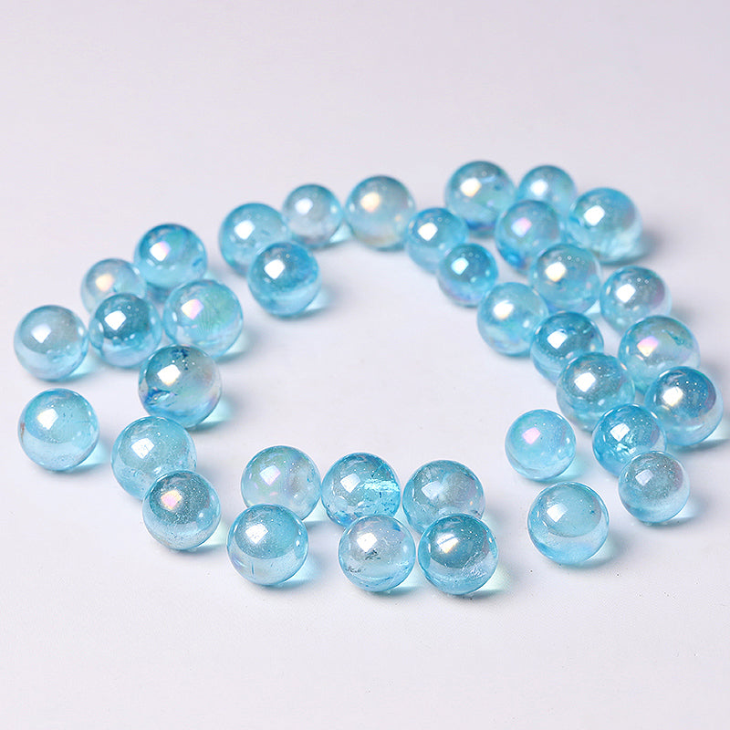 High Quality 0.5-0.7 inch Blue Aura Angel Crystal Sphere