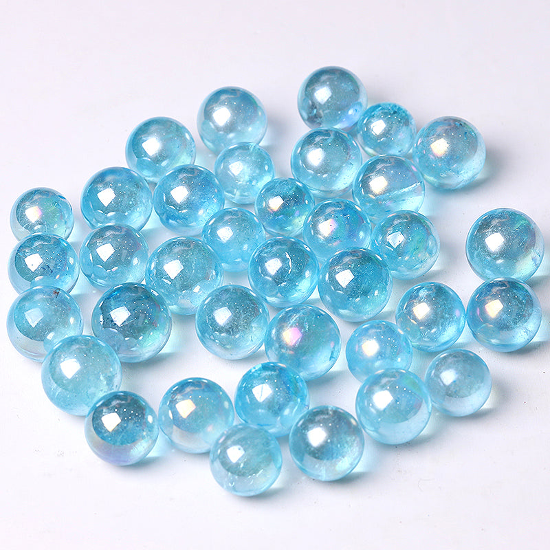 High Quality 0.5-0.7 inch Blue Aura Angel Crystal Sphere
