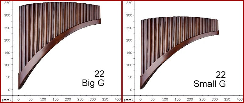 High Quality Bamboo Pan Flute with 22 graduated pipes in a curved arrangement