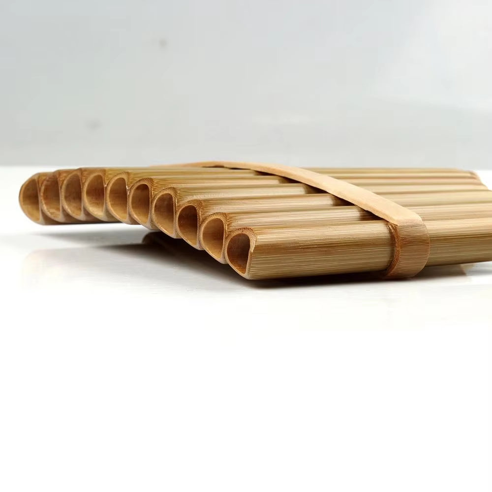 Curved wooden mat of bamboo slats under High-Quality Bamboo Pan Flute in C Key