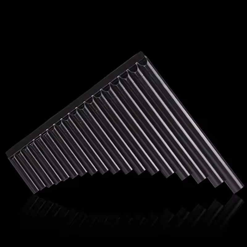 Pan flute made of dark metal tubes in descending order for C Key Bambo instrument