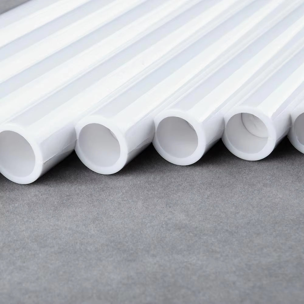 White PVC pipes arranged in a row for the High-Quality C Key Bambo Pan Flute Instrument