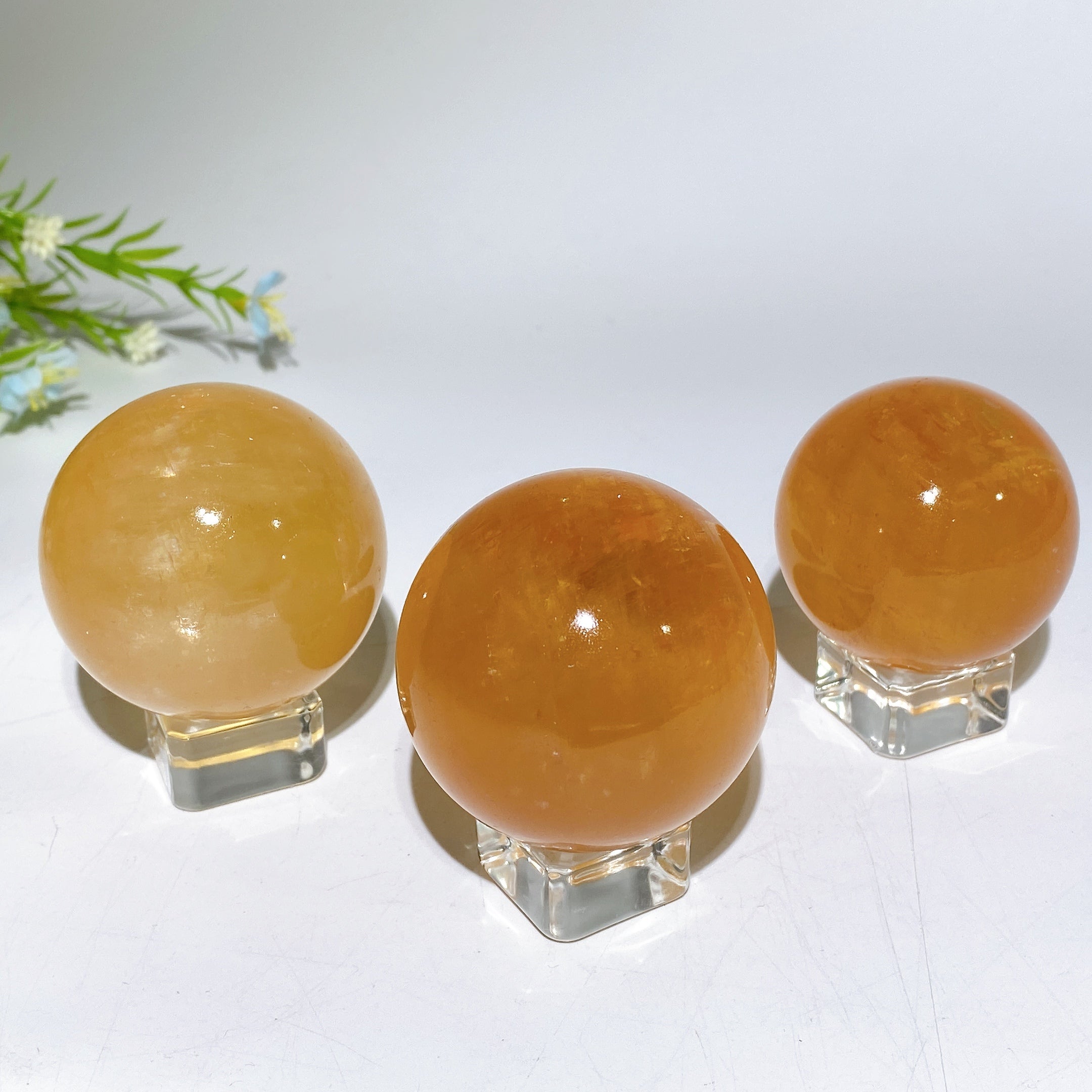 Honey Calcite Crystal Sphere 47-52mm for Healing