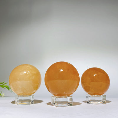 Honey Calcite Crystal Sphere 47-52mm for Healing