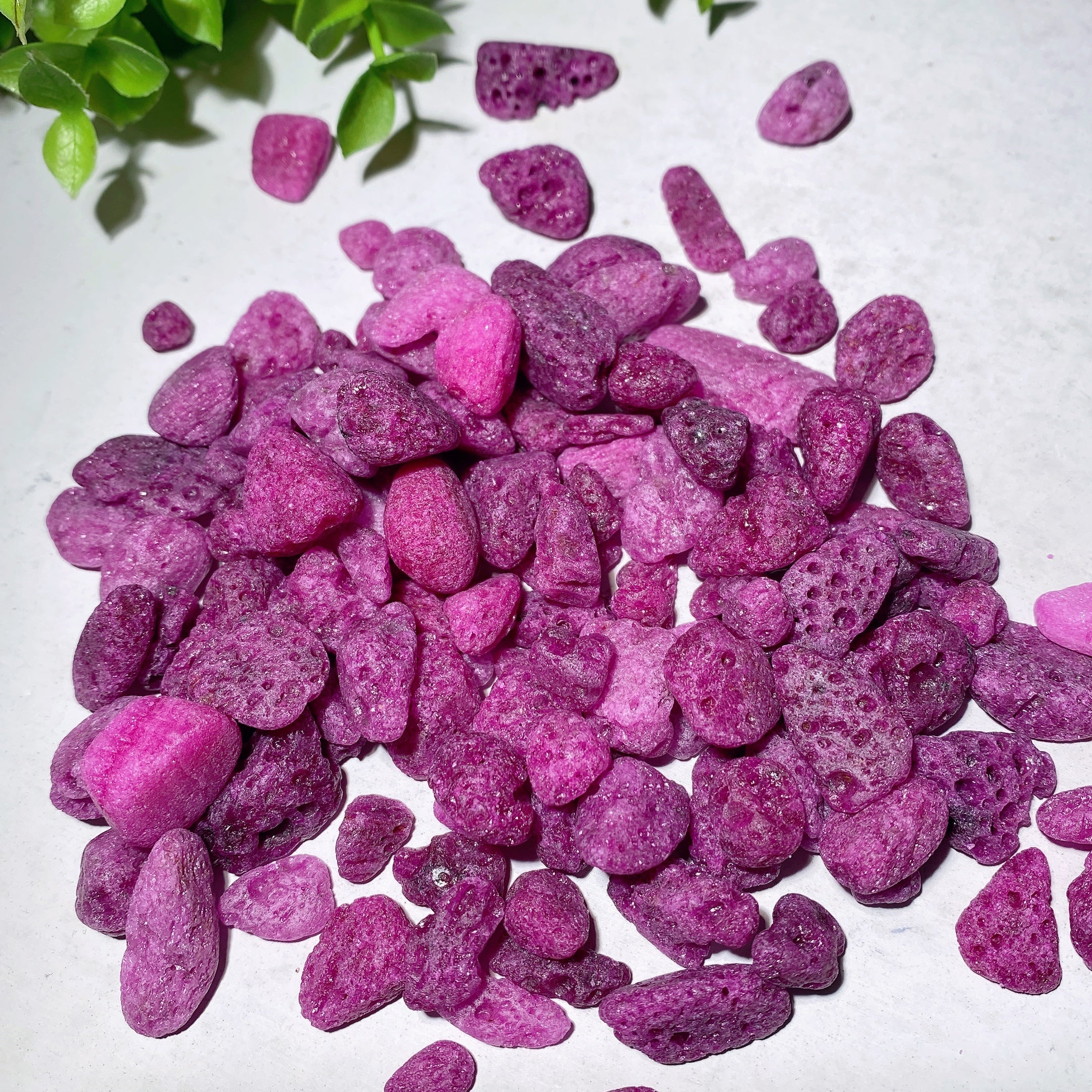Honeycomb Ruby Calcite Chips 10-20mm for Crystal Healing