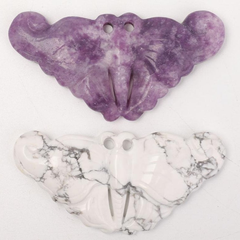 Howlite Butterfly Spiritual Pendant 3.28 Inch for Protection