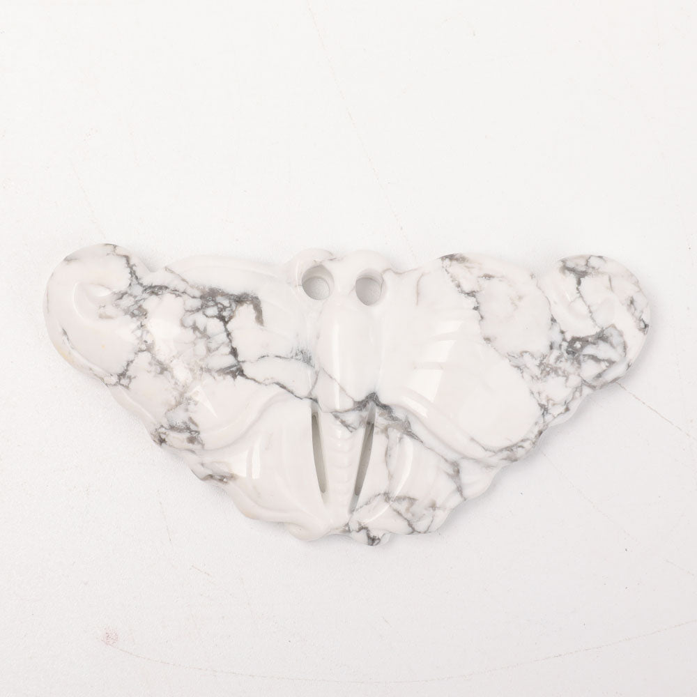 Howlite Butterfly Spiritual Pendant 3.28 Inch for Protection
