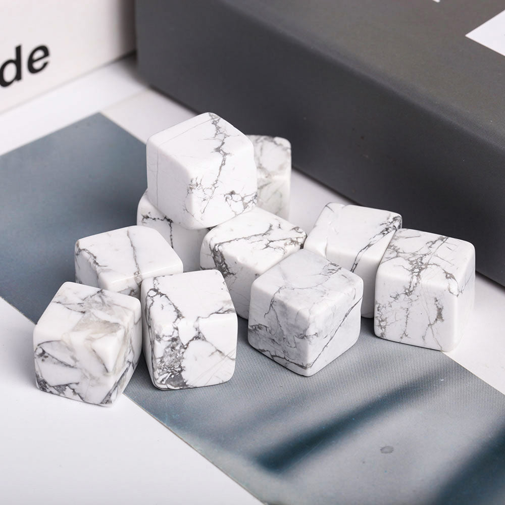 Howlite Crystal Cube 2cm Healing Stone for Meditation