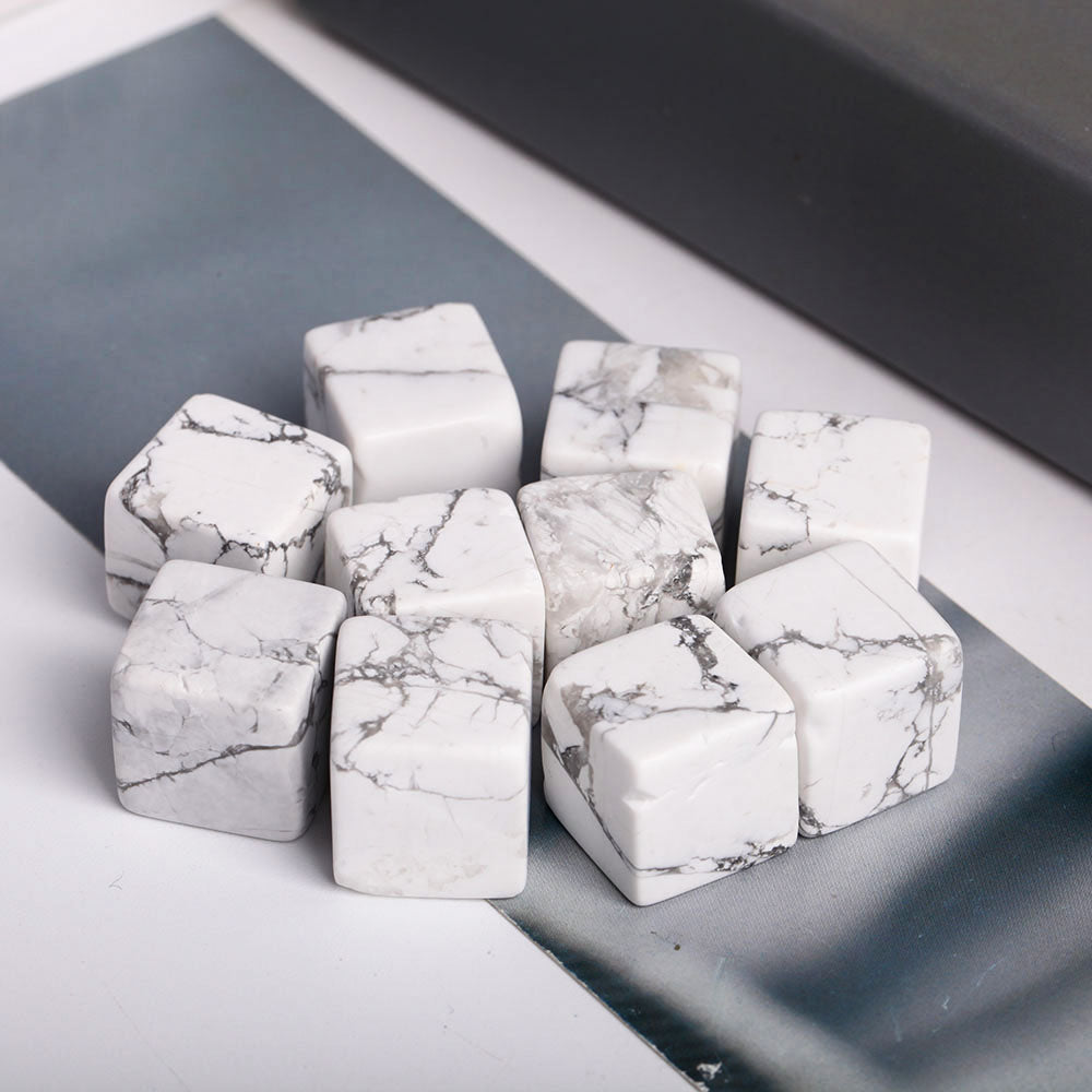 Howlite Crystal Cube 2cm Healing Stone for Meditation