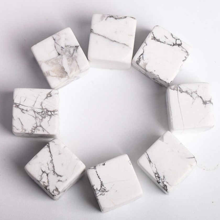 Howlite Crystal Cube 2cm Healing Stone for Meditation