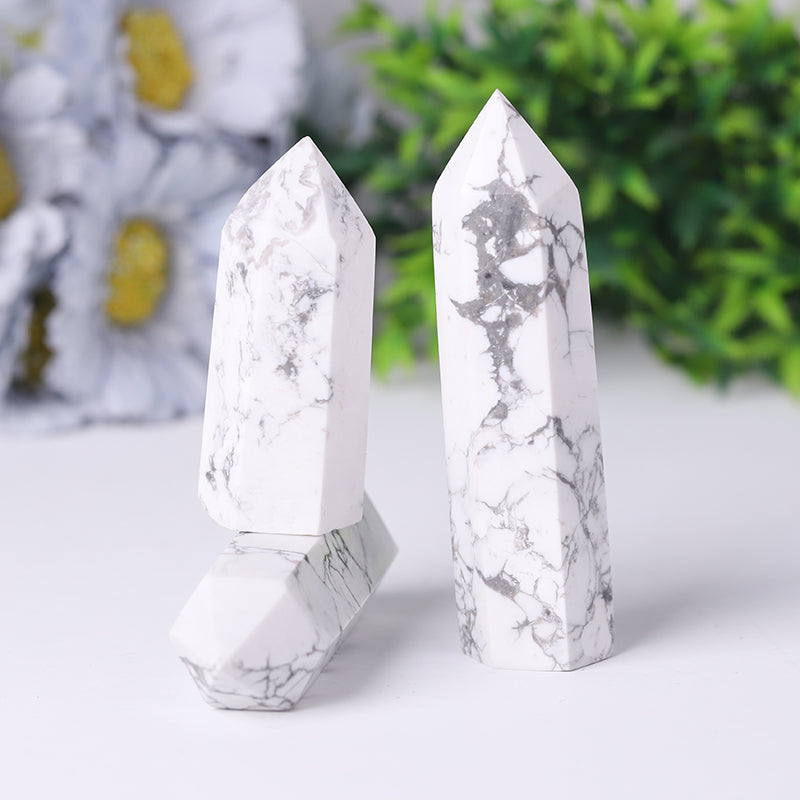 Howlite Crystal Tower 2.4-4.5 inch Healing Point