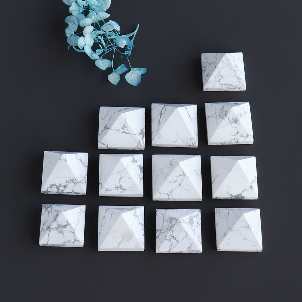 Howlite Miniature Enrichment Pyramid for Meditation