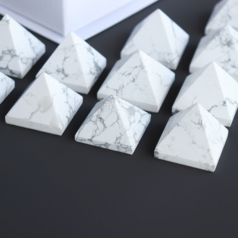 Howlite Miniature Enrichment Pyramid for Meditation