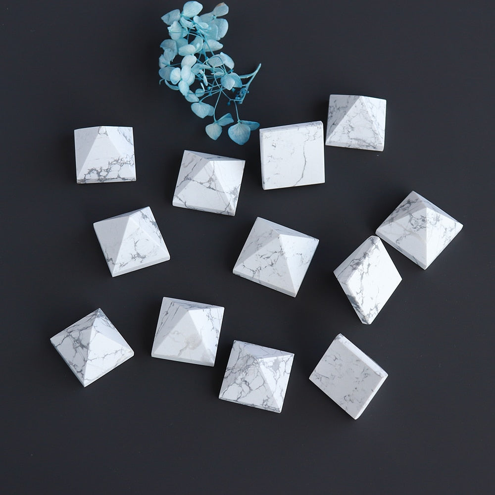 Howlite Miniature Enrichment Pyramid for Meditation